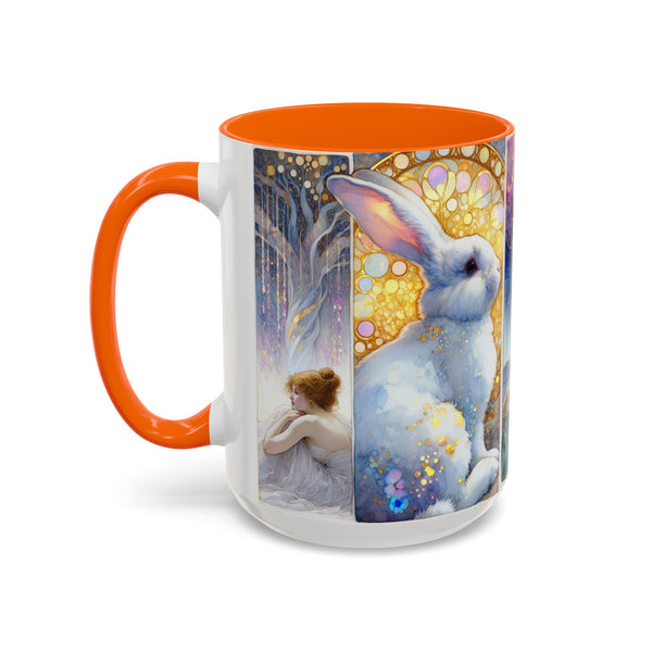 Enchanted Rabbit Coffee Mug, Fantasy Art Drinkware, Rabbit Lover Gift, Magical Mug for Tea, Cute Home Decor