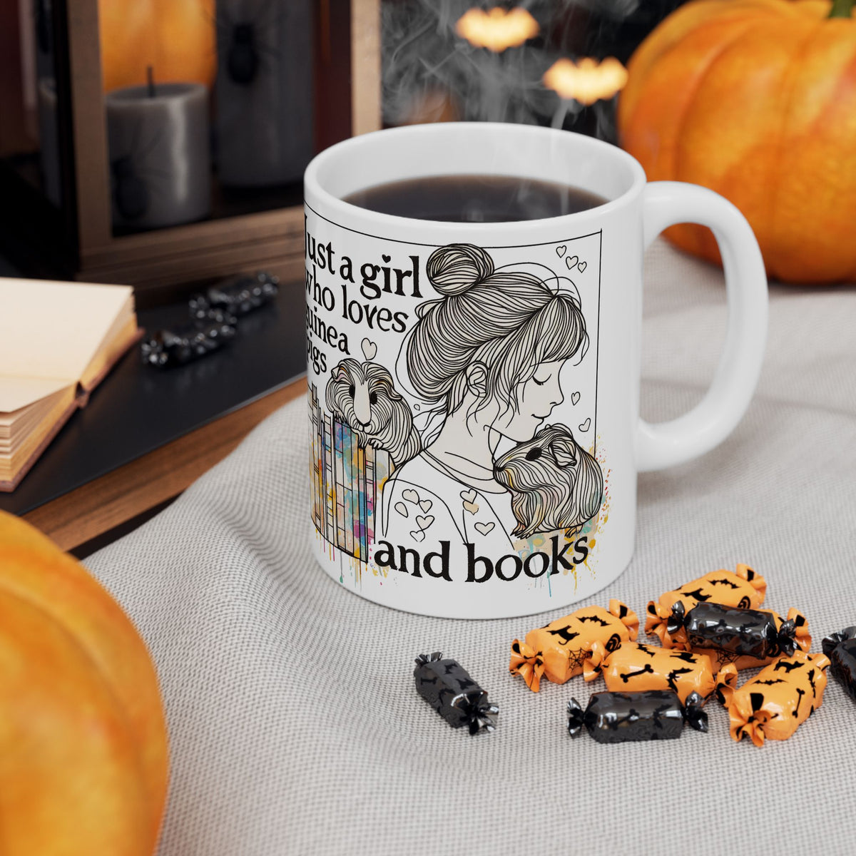 Just a Girl with Books Guinea Pig Mug