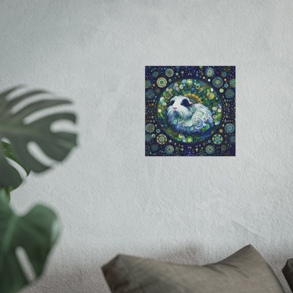 Blue Mandala Piggy Art Poster