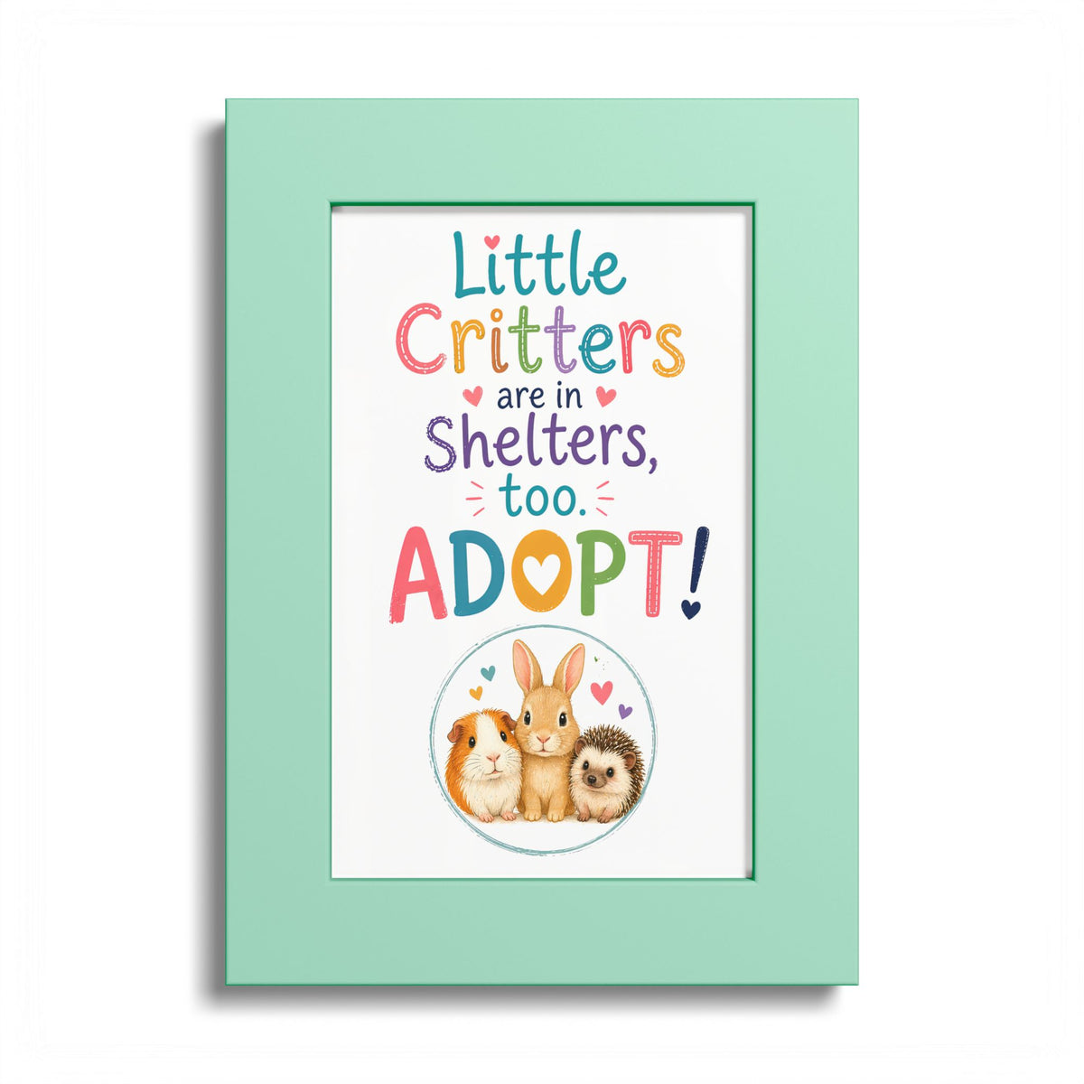 Little Critters in Shelters, Too Guinea Pig Framed Art Print