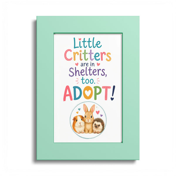 Little Critters in Shelters, Too Guinea Pig Framed Art Print