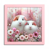 Pink Petal Piggies Framed Guinea Pig Wall Art