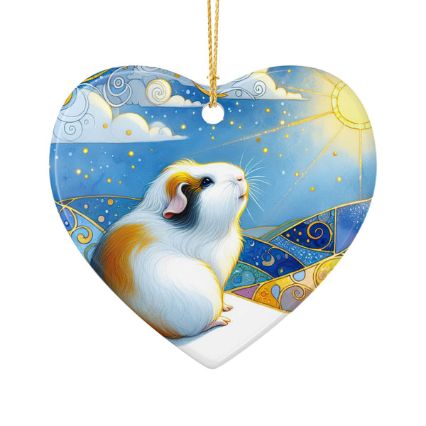 Winter Solstice Guinea Pig Ceramic Ornament