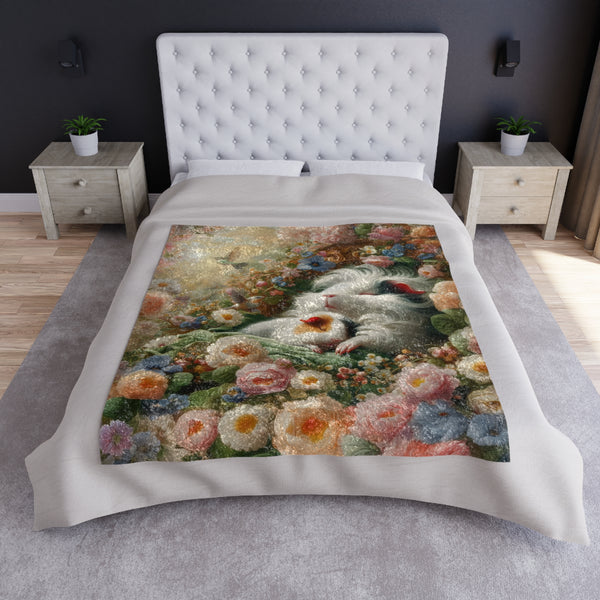 Dreamy Napping Piggies Crushed Velvet Guinea Pig Blanket