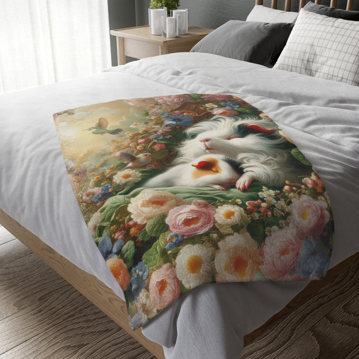 Dreaming Napping Piggies Velveteen Microfiber Guinea Pig Blanket