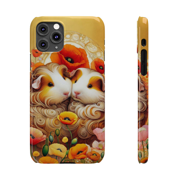 Pretty in Poppies Guinea Pig Slim iPhone Case