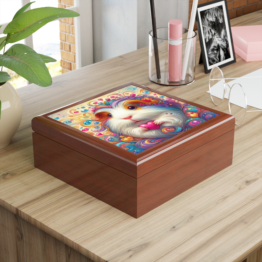 Piggy Pop Love Swirl Guinea Pig Jewelry Box