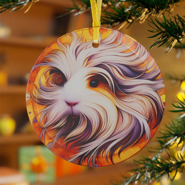 Fired Up Guinea Pig Glass Ornament