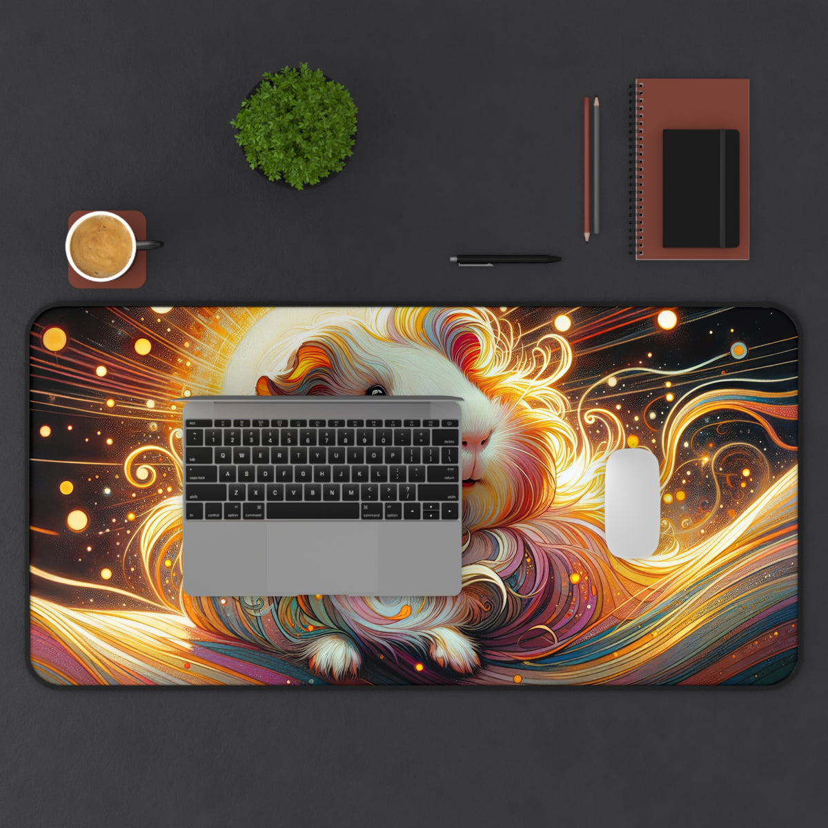 Glowing, gliding Piggy Desk Mat