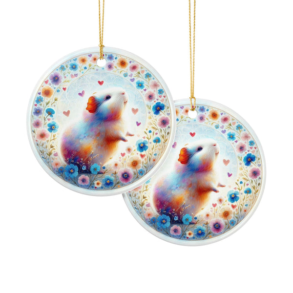 Wheekheart Bloom Guinea Pig Ceramic Ornament