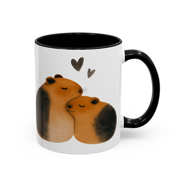 Cute Guinea Pig Couple Coffee Mug, Animal Lover Gift, Sweetheart Mug, Valentine’s Day Coffee Cup, Pet Lover Collectible