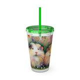 Summer Piggy Pops Guinea Pig Tumbler with Straw