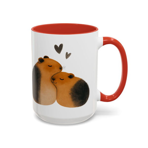Cute Guinea Pig Couple Coffee Mug, Animal Lover Gift, Sweetheart Mug, Valentine’s Day Coffee Cup, Pet Lover Collectible
