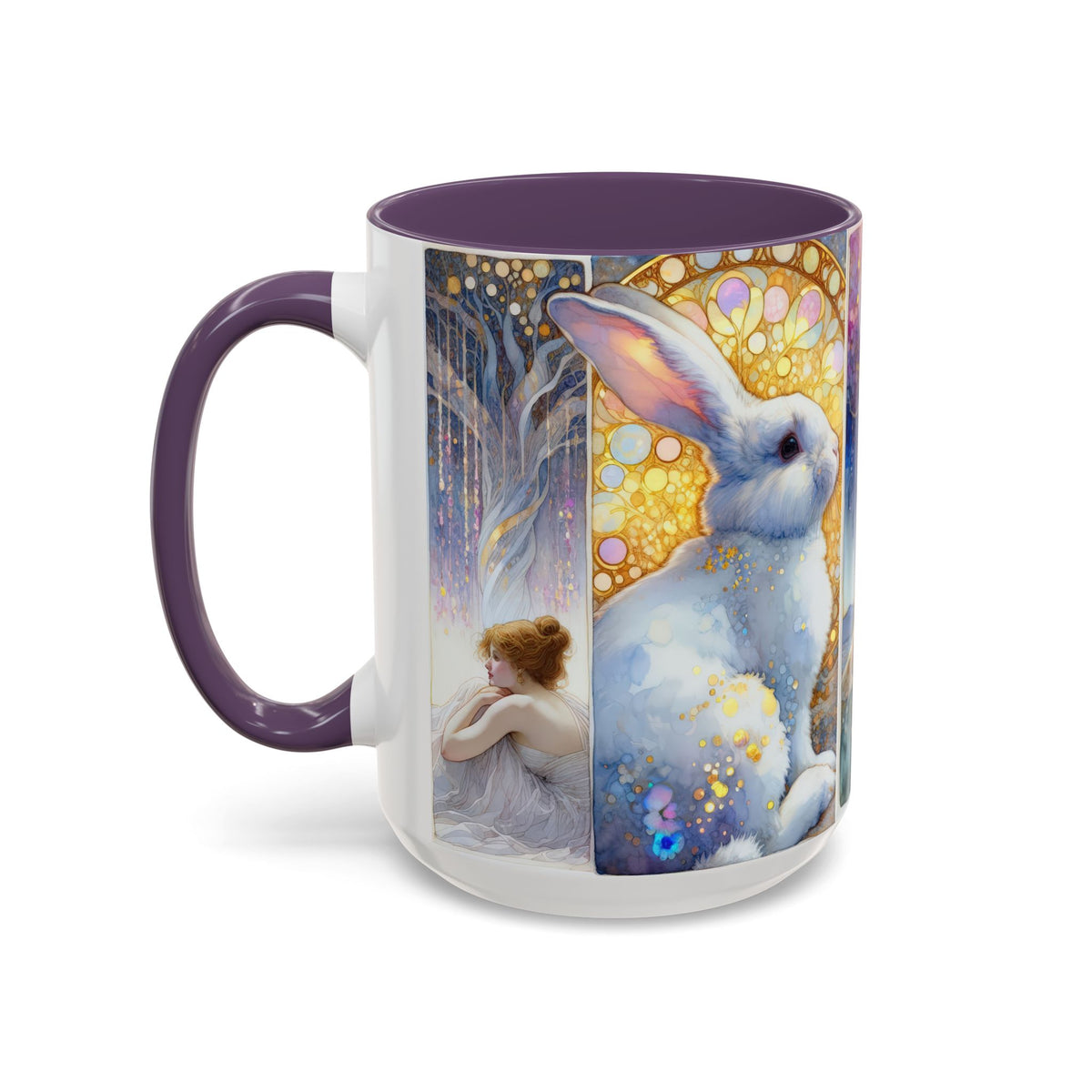 Enchanted Rabbit Coffee Mug, Fantasy Art Drinkware, Rabbit Lover Gift, Magical Mug for Tea, Cute Home Decor