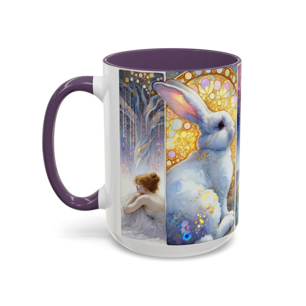 Enchanted Rabbit Coffee Mug, Fantasy Art Drinkware, Rabbit Lover Gift, Magical Mug for Tea, Cute Home Decor