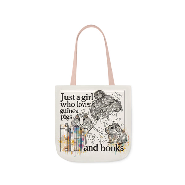 Just a Girl Who Loves Guinea Pigs and Books Canvas Tote - Style BG2P