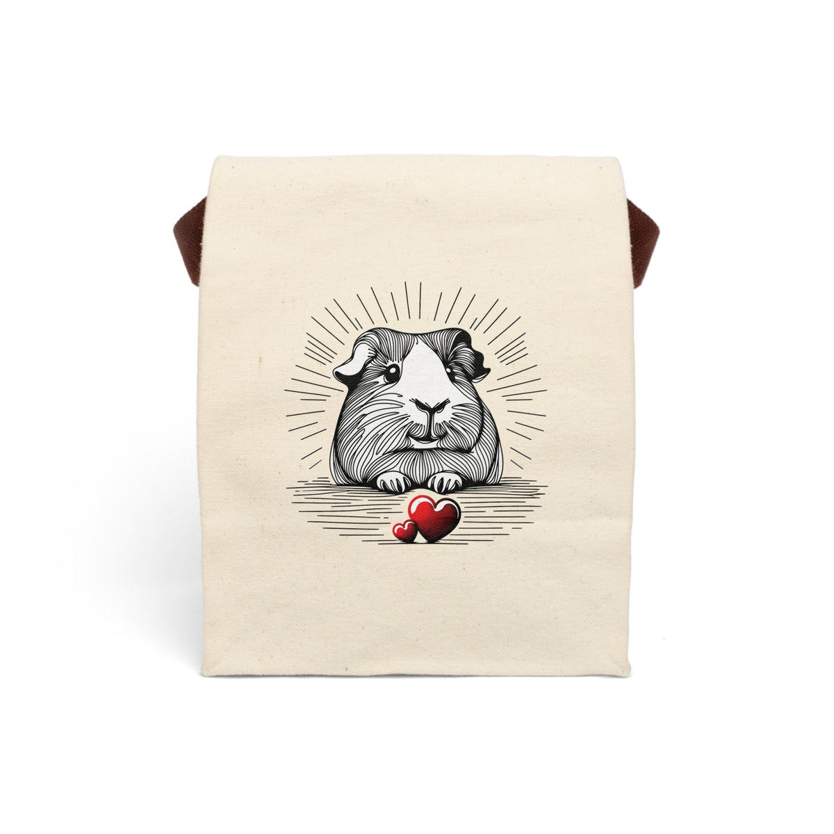 Radiant Love Guinea Pig Canvas Lunch Bag