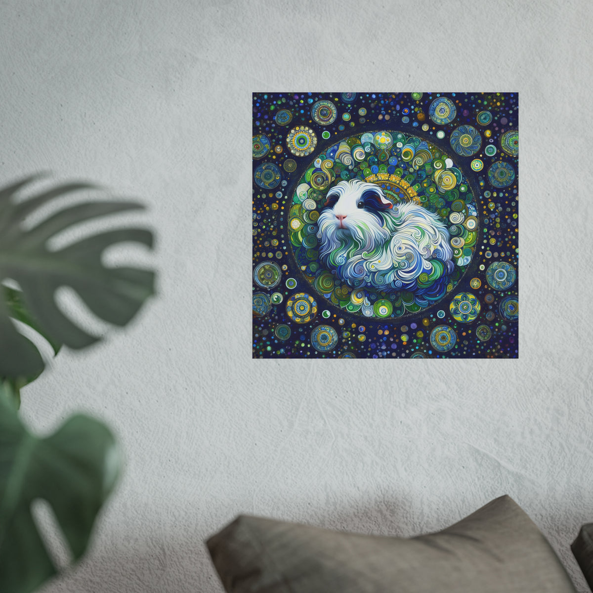 Blue Mandala Piggy Art Poster
