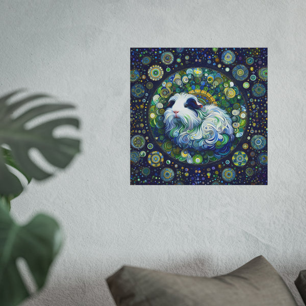Blue Mandala Piggy Art Poster
