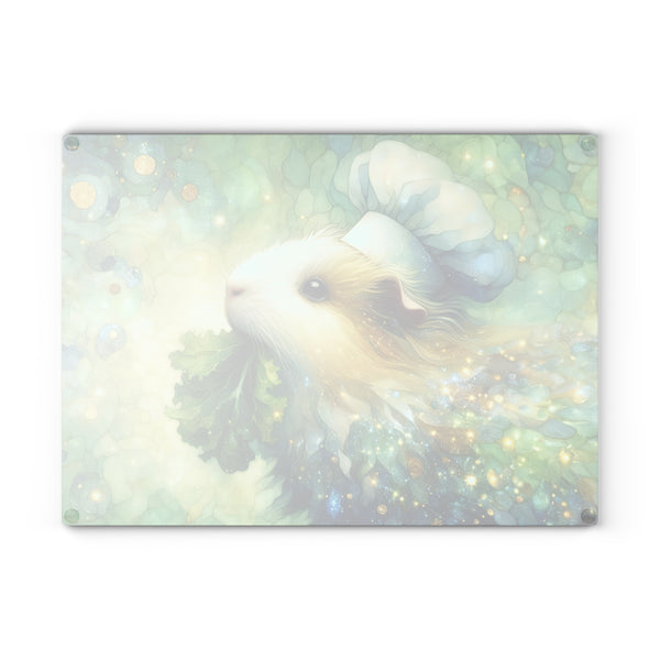 Piggy Nibbling Glass Guinea Pig Cutting Board
