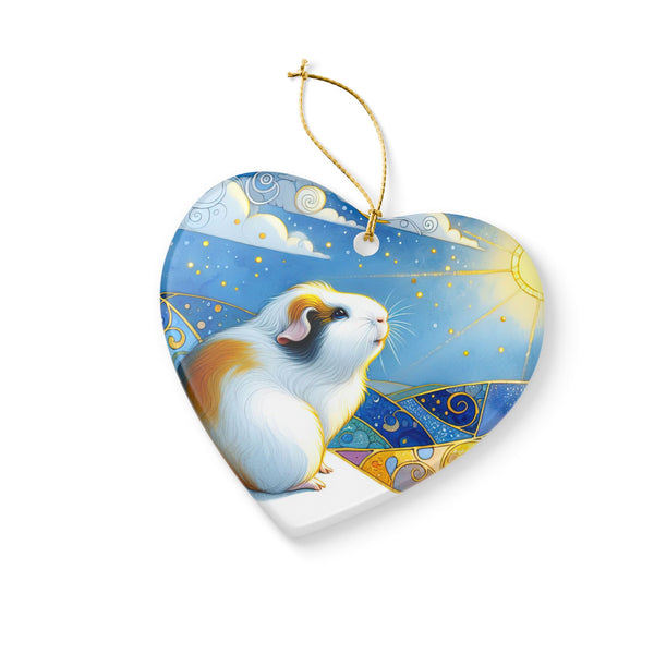 Winter Solstice Guinea Pig Ceramic Ornament