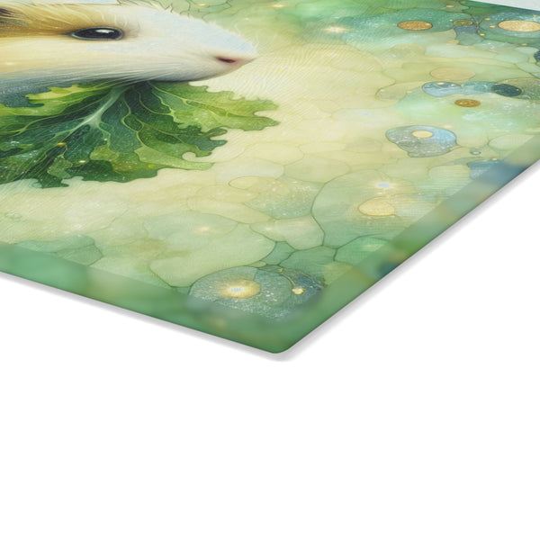 Piggy Nibbling Glass Guinea Pig Cutting Board