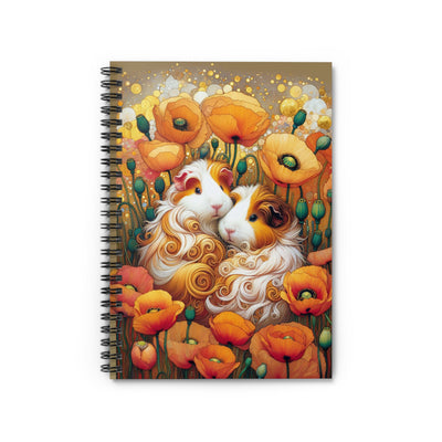 Piggies in Poppies Guinea Pig Spiral Notebook