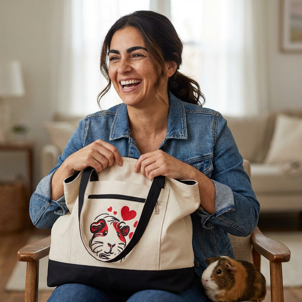 Cavy Heartmark Guinea Pig Canvas Tote