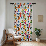 Sheer Window Curtain — Colorful Sleeping Cat Pattern Sheer Drapes – image 2