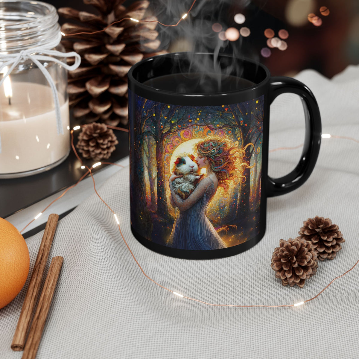 Woodlood Grace Guinea Pig Black Mug