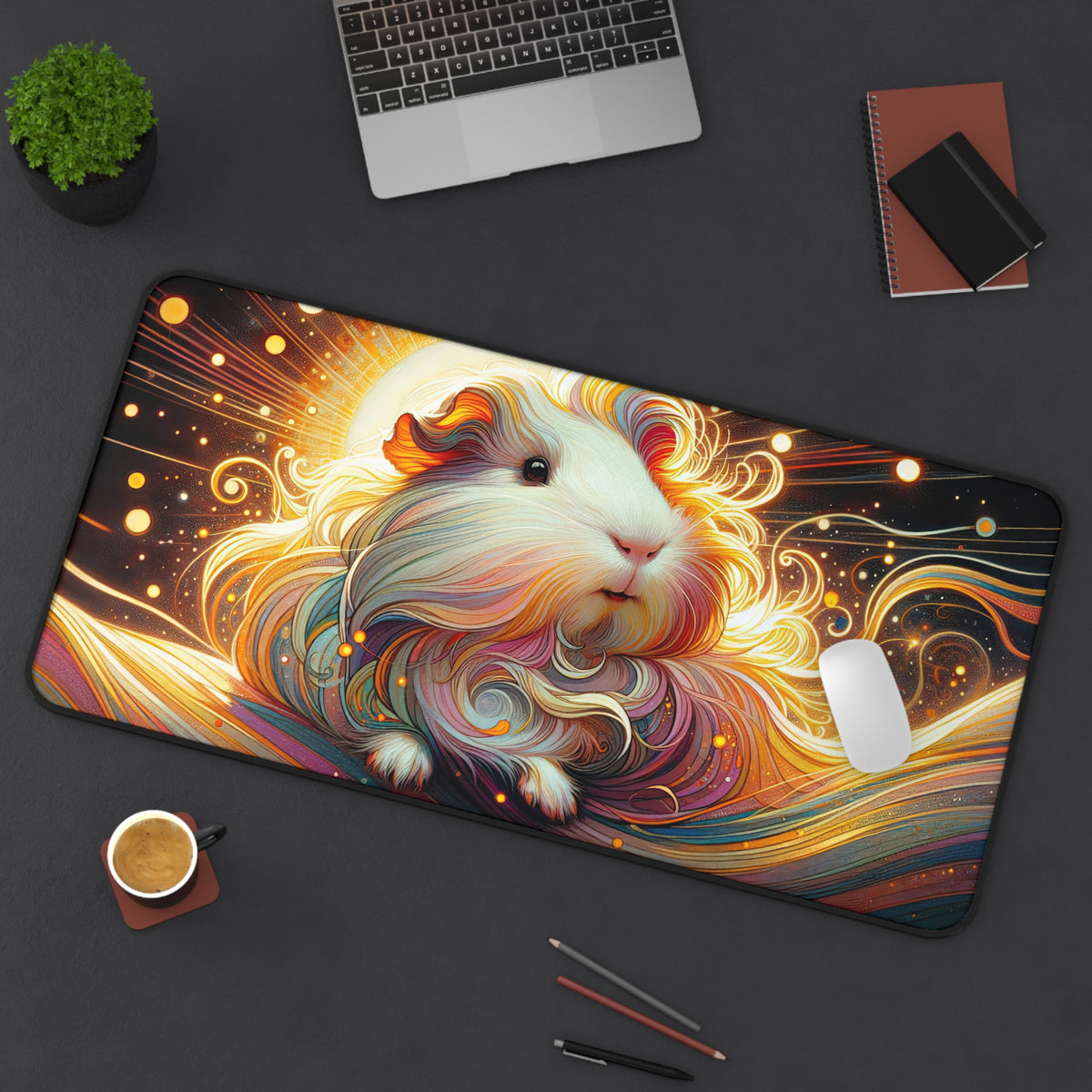 Glowing, gliding Piggy Desk Mat