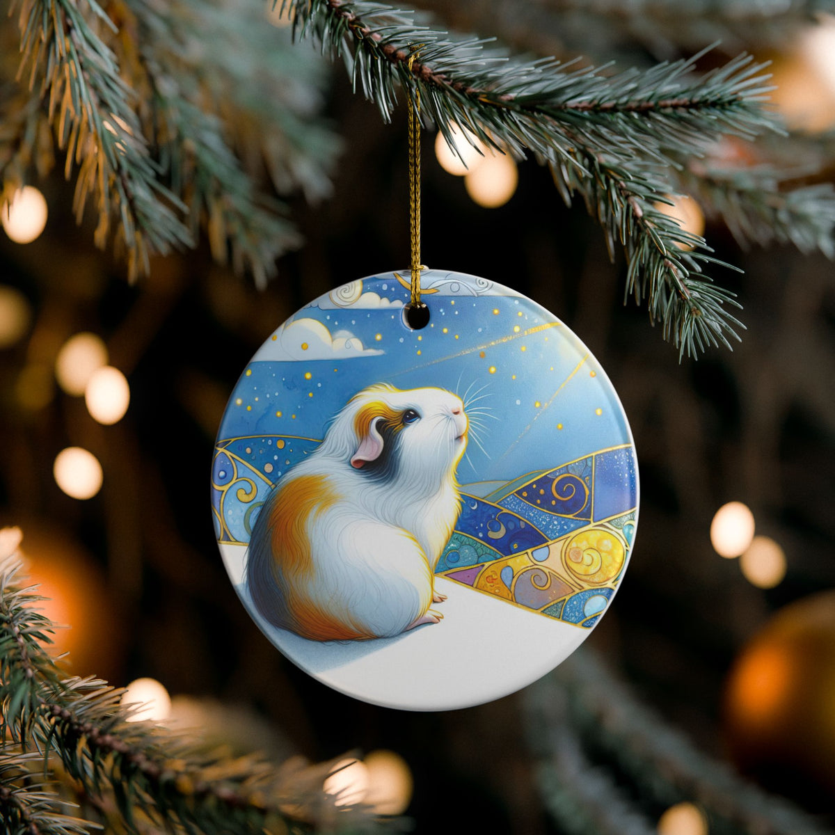 Winter Soltice Guinea Pig Ornament