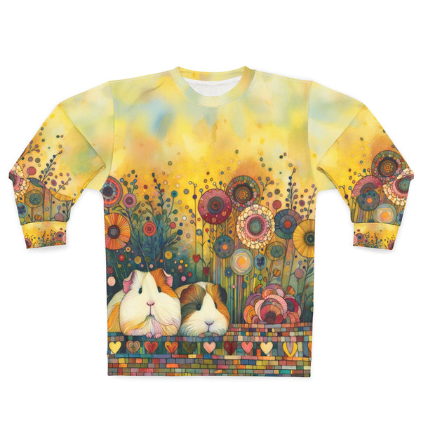 Colorful Guinea Pig Sweatshirt | Cozy AOP Pet Lover Apparel, Gift for Animal Lovers, Cute Casual Wear, Unique Animal Art