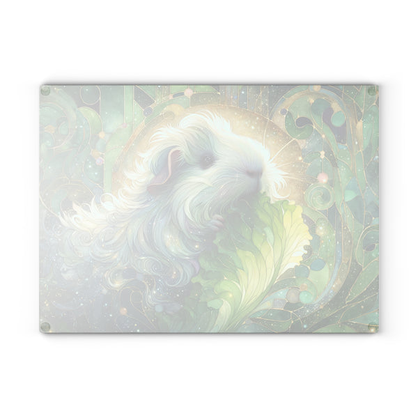 Gimme Greens Guinea Pig Glass Cutting Board