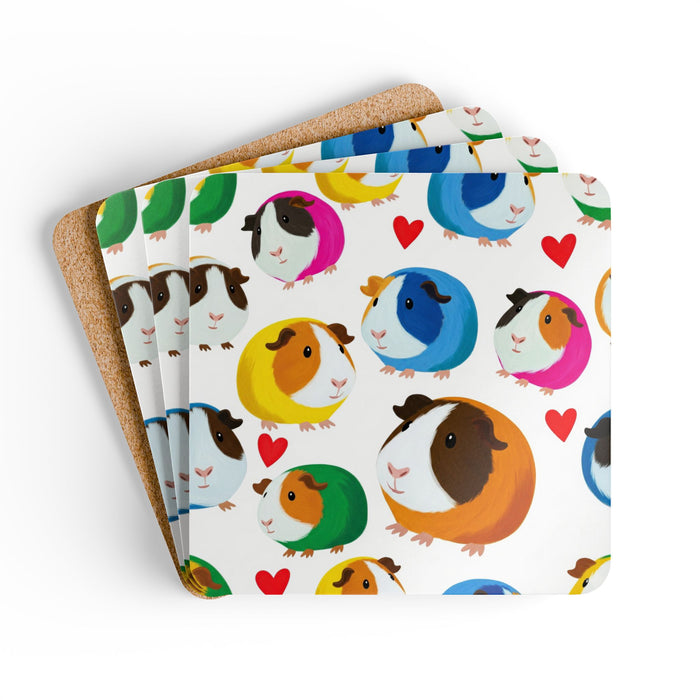 Poppin' Piggy Corkwood Coaster Set