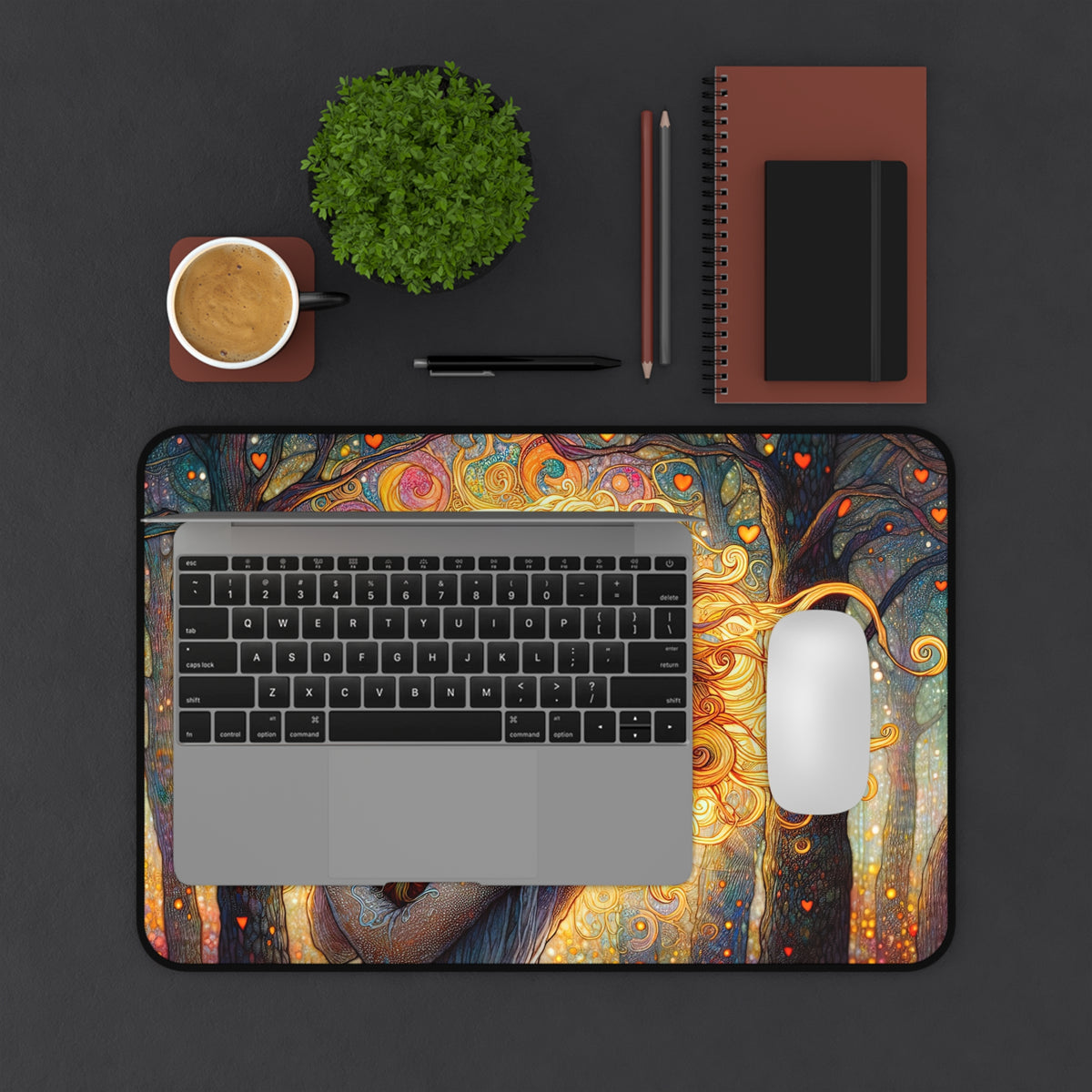 Whimsical Desk Mat with Enchanted Forest Design, Home Office Decor, Gift for Animal Lovers, Artistic Mouse Pad, Unique Work Station [...]