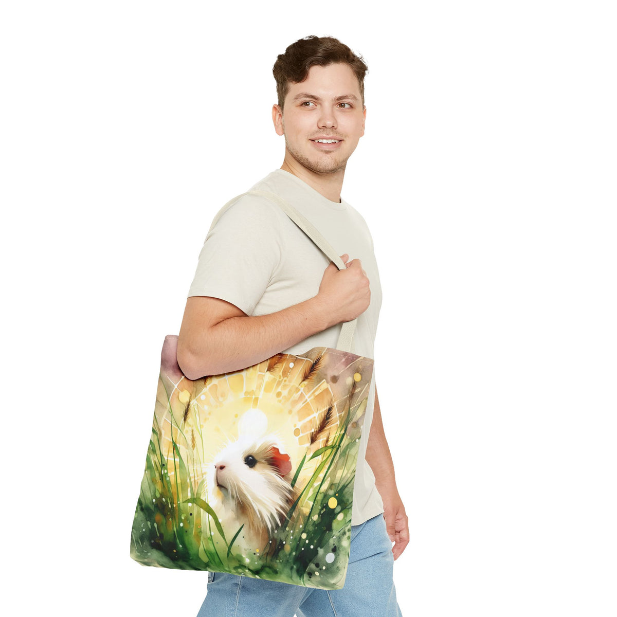 Whimsical Guinea Pig Tote Bag, Cute Animal Tote, Pet Lover Gift, Eco-Friendly Shopping Bag, Spring and Summer Accessory