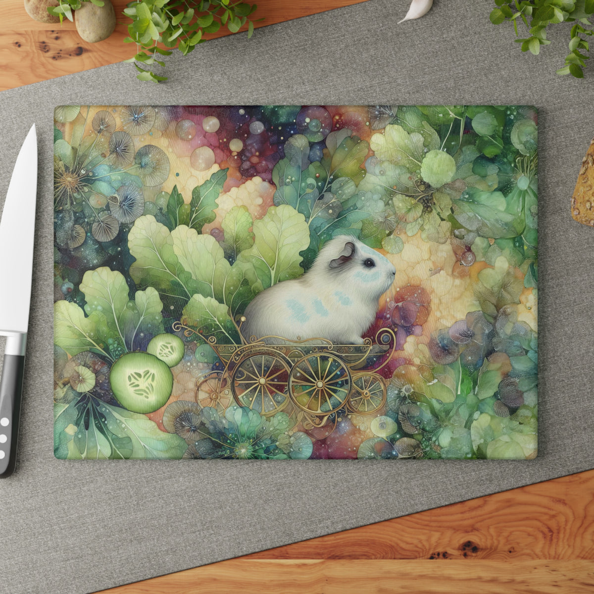 Royal Piggy Greens Glass Cutting Board