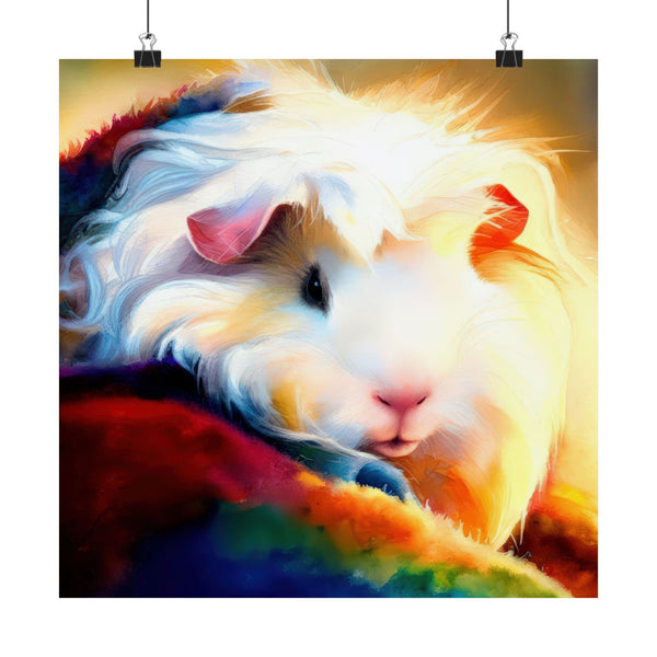 Guinea Pig Art Poster, Colorful Animal Print, Pet Lover Decor, Home Wall Art, Gift for Kids, Vibrant Rainbow Artwork