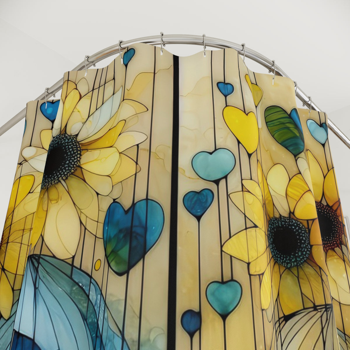 Shower Curtains - Cute Guinea Pigs with Sunflowers Design