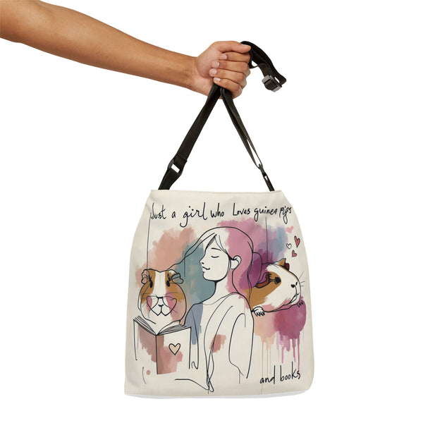 Just a Girl who Loves Guinea Pigs and Books Tote Bag - Style SP2P
