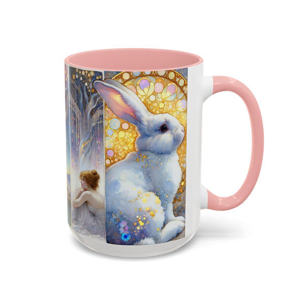 Enchanted Rabbit Coffee Mug, Fantasy Art Drinkware, Rabbit Lover Gift, Magical Mug for Tea, Cute Home Decor