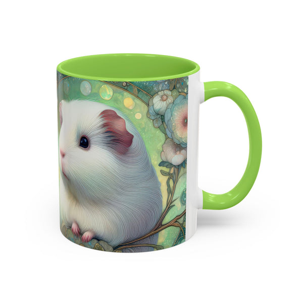 Colorful Guinea Pig Mugs, Cute Animal Coffee Cup, Floral Pet Lover Gift, Nature-Inspired Drinkware, Colorful Ceramic Mug