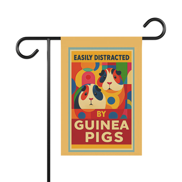Garden Flag - "Easily Distracted by Guinea Pigs" Decorative Yard Banner