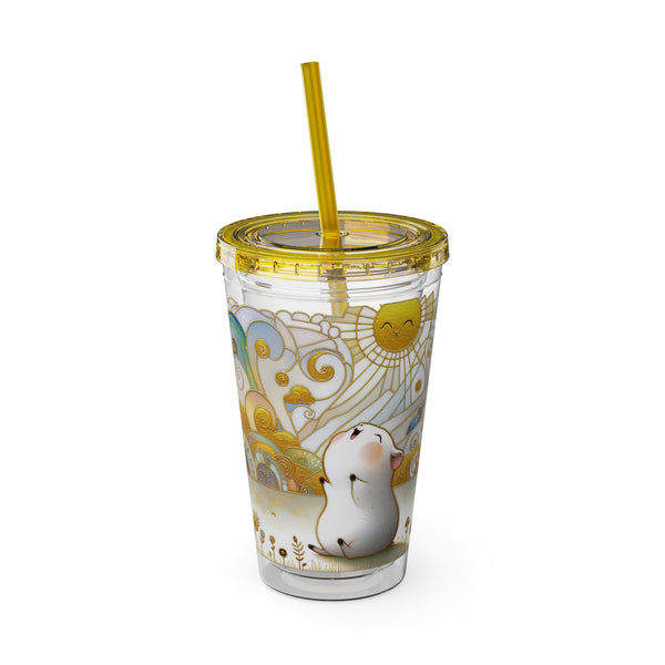Summer Piggy Joy Guinea Pig Tumbler with Straw