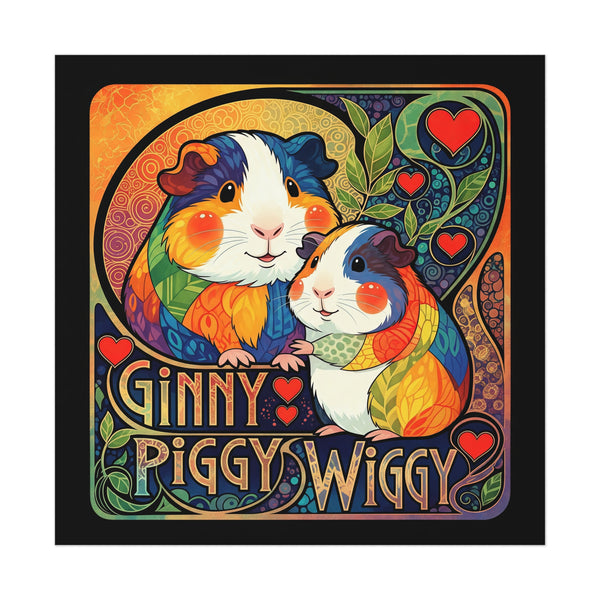 Cheeky Ginny Piggy Wiggy Uncoated Guinea Pig Poster