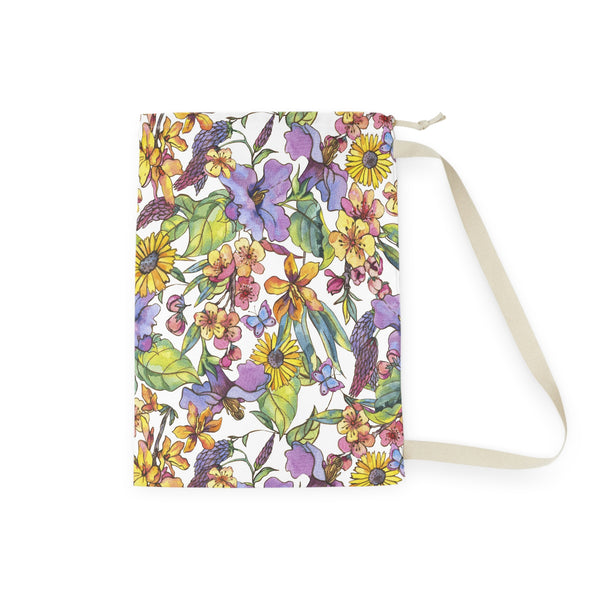 Floral Butterfly Collage Laundry Bag