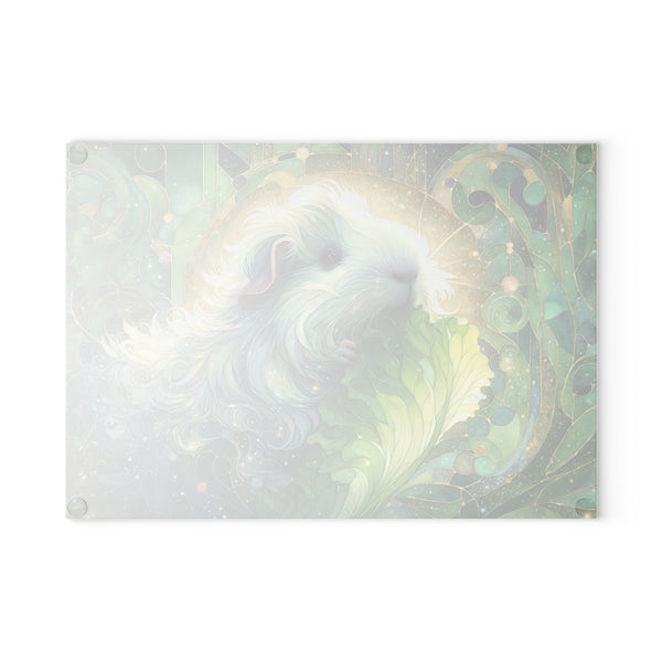 Gimme Greens Guinea Pig Glass Cutting Board