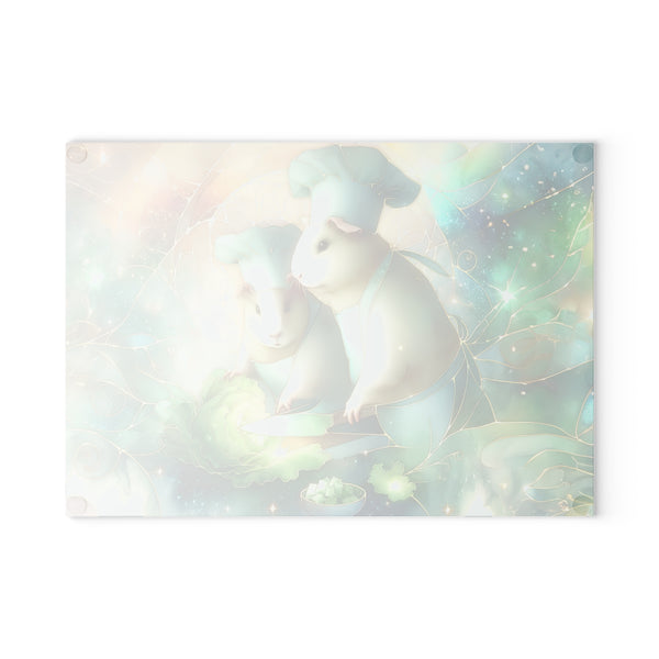 Piggy Chefs Guinea Pig Glass Cutting Board