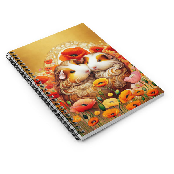 Pretty in Poppies Guinea Pig Spiral Notebook